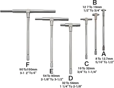 Imagen del producto de INF Juego de 6 calibres para interiores de 8-150 mm