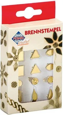 Produktbild von Pebaro Brandstempelset geometrisch 12-teilig für kreatives Basteln