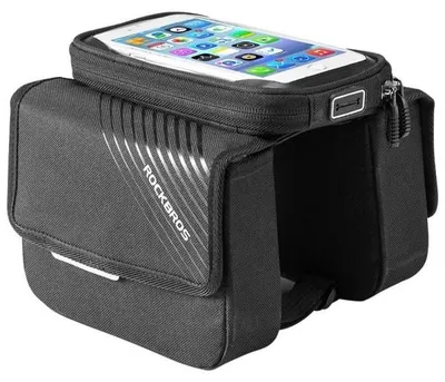 Zdjęcie produktu dla Sakwa, torba rowerowa na ramę z pokrowcem na telefon do 6,7" 1,5 L ROCKBROS 030-60BK
