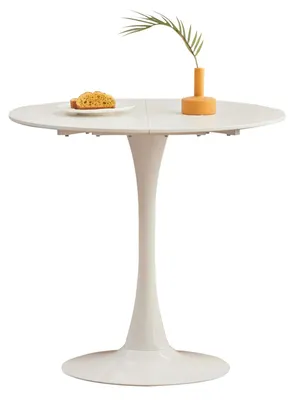 Immagine prodotto di Tavolo rotondo da pranzo per 2-4 persone, di colore bianco e dal design moderno