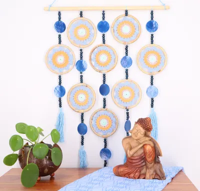 Produktbild von Mobile, Wanddeko aus Traumfängern - Blau, 100*50*1 cm, Traumfänger, Mobiles