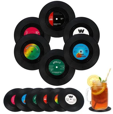 Imagen del producto de Posavasos de vinilo , redondos, paquete de 12 unidades, con aislamiento