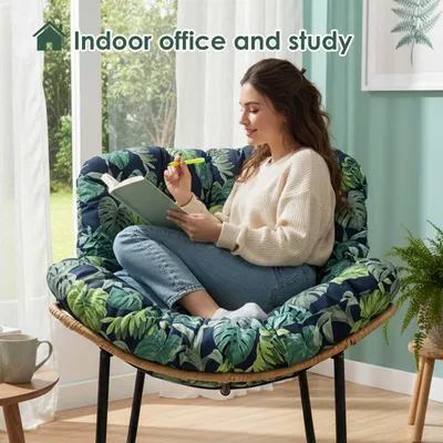 Produktbild von Outdoor-Schaukelstuhlkissen,Wasserdicht Hängeschaukel Kissen, Universal Rattan Schaukelstuhl Auflage,Verbreitert und verdickt Polster,Ersatzkissen für Indoor Outdoor,Grün