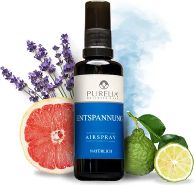 Produktbild von PURELIA Airspray Entspannung 50 ml Hochwertige ätherische Öle Raumspray Raumduft