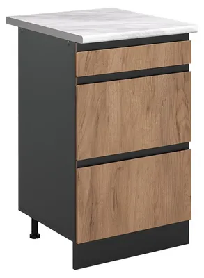 Productafbeelding van Keukenonderkast Vicco R-Line Goudkleurig Eiken/Antraciet 50 cm marmer werkblad, Model 69817