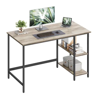 Produktbild von VASAGLE Computertisch Schreibtisch mit 2 Regale 120 x 75 x 60 cm Greige
