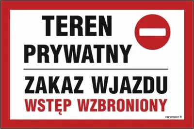 Zdjęcie produktu dla ND042 Teren prywatny zakaz wjazdu wstęp wzbroniony