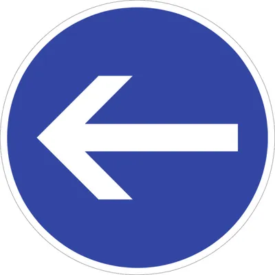 Produktbild von Verkehrsschild VZ211-10, Vorgeschriebene Fahrtrichtung hier links, Alu, RA2, ...