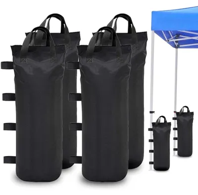 Image de Sac de lest, lot de 4 pièces - Réutilisable - Remplissable - Noir - Tissu Oxford 800D - Dimensions 50 x 22 cm - Sac de sable