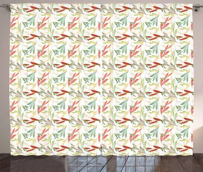 Produktbild von ABAKUHAUS Grün Rustikaler Vorhang, Bunter Herbst mit Blumen, Wohnzimmer Universalband Gardinen mit Schlaufen und Haken, 280 x 225 cm, Mehrfarbig