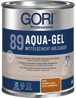Produktbild von 2,5L Gori 89 burma teak 7804 Aqua-Gel Mittelschicht-Holzlasur