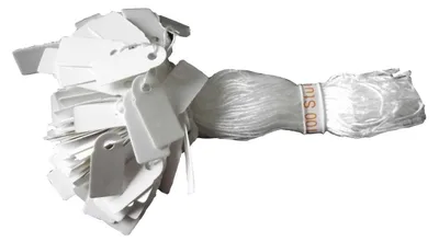 Produktbild von 500 Hängeetikett 7 x 15 mm  Preisetiketten weißer Faden