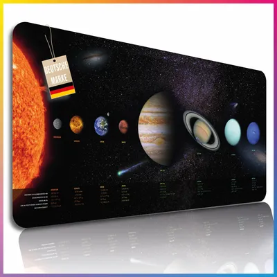 Produktbild von Schreibtischunterlage: Sonnensystem mit Informationen; Größe: 80 x 40 cm