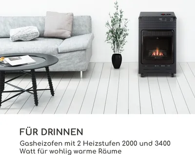Produktbild von Andora Flame Gasheizofen Gasheizer Feuerschein bis 3,4kW