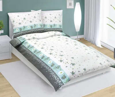 Immagine prodotto di Biancheria da letto in flanella - Turchese, grigio, bianco - 140x200, 70x90