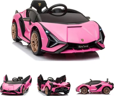 Produktbild von ES-Toys Kinder Elektroauto Lamborghini Sian EVA-Reifen Flügeltüren Scheinwerfer pink