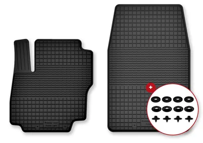 Produktbild von Gummi-Fußmatten Vorne für Ford B-MAX 2012-2017 (Minivan) – 2-tlg, Schwarz, Semi-Universal, angepasst – Wielganizator Semi-Universal