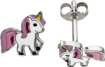 Produktbild von JOBO Kinder Ohrstecker Einhorn 925 Sterling Silber Kinderohrringe