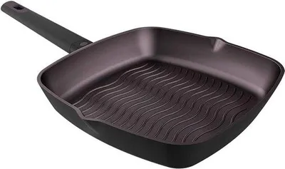 Zdjęcie produktu dla Patelnia grillowa 28 cm z tytanu i aluminium, pokryta powłoką teflonową, nadająca się do mycia w zmywarce