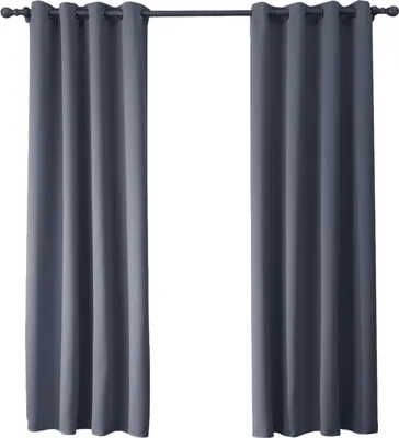 Obrázek produktu pro Topchances Záclona Sada 2 neprůhledných zatemňovacích záclon Záclony do obývacího pokoje Ložnice Eyelet Thermal Curtain, 238*132cm, Grey