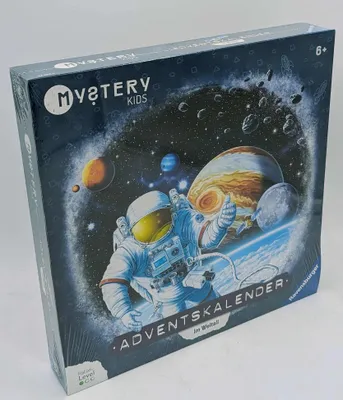 A product box for a mystery advent calendar with a space theme.