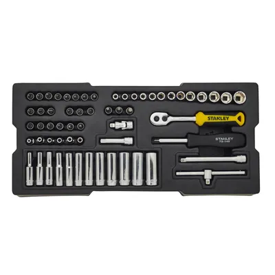 Produktbild von STANLEY STMT1-74175 TransModul 1/4 Zoll Steckschlüssel und Zubehör Set für Werkstattwagen-System - 60-teilig, mit Bit-Einsätzen aus S2-Stahl