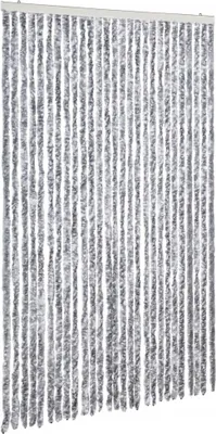 Image de vidaXL Rideau moustiquaire blanc et gris 118x220 cm chenille