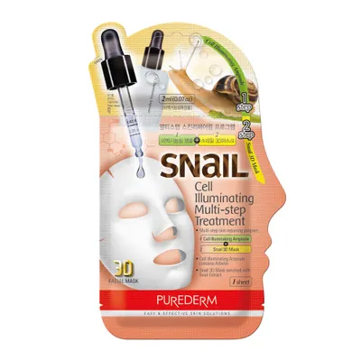 Image de PUREDERM - traitement éclaircissant coréen en 2 étapes pour le visage, 2g + 23g