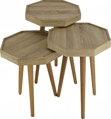 Obrázek produktu pro Boční stolek dřevo béžová Moderní elegantní