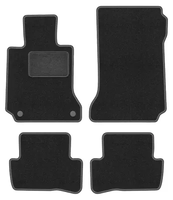Image de Tapis de sol en moquette pour Mercedes C W204 2007-2014 (berline/break/coupé) – jeu 4 pièces, gris graphite, sur mesure – Wielganizator LUX