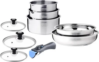 Image de Batterie de cuisine 10 pièces acier inoxydable Arthur Martin AM7363