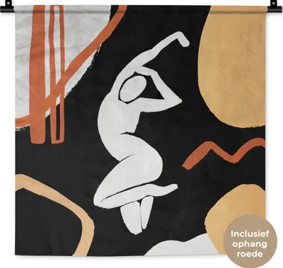Produktbild von MuchoWow® Wandteppich Wandbehang Frau - Figur - Abstrakt 60x60 cm Tapisserie Dekoration Wandtuch - Dekorationen - Wand Decke