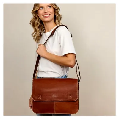Produktbild von Gusti Umhängetasche aus Leder - Pharell Ledertasche für Damen und Herren, Unitasche, Businesstasche, Aktentasche, Laptoptasche