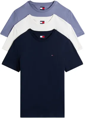 Productafbeelding van Tommy Jeans heren TJM Xslim 3-pack T-shirt, model Dm0dm21579, korte mouw, multi (ecru/donker)