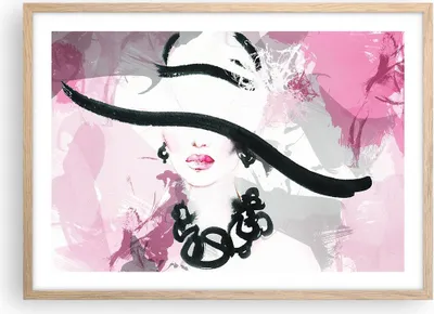 Produktbild von Gerahmtes Poster - Rahmen in heller Eiche - Frau Abstraktion - 70x50 cm - Wand Bild - Wanddeko - Wandbilder - Kunstposter - Wandposter - Bilderrahmen - Bilder - Kunstdruck - Wandbild - P2NAA70x50-3690