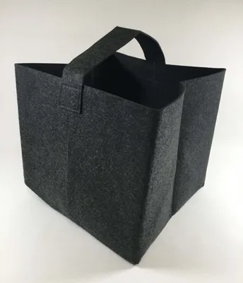 Zdjęcie produktu dla Kwadratowa torba na drewno opałowe wykonana z czarnego filcu 37x34x33cm