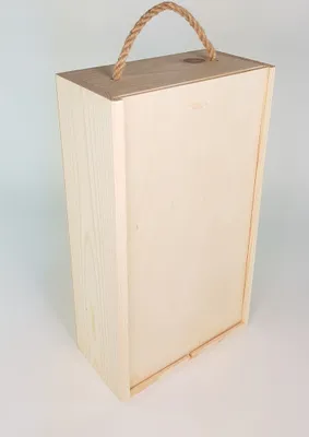 Produktbild von Holzbox Holzkiste Geschenkbox Weinbox Schatulle aus Holz mit Deckel - 2 Flasche