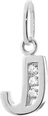 Produktbild von Buchstabe J Kleine Kettenanhänger 925 Sterlingsilber 8mm Alphabet Zirkonia 9182
