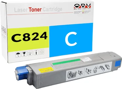 Produktbild von Kompatibler Toner für OKI C824dn ersetzt 47095703 Cyan - ca. 5000 Seiten
