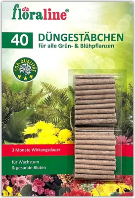 Produktbild von 40 Stück Düngestäbchen für Grünpflanzen & Blühpflanzen Pflanzen Dünger Stäbchen mit Langzeitwirkung Pflanzendünger