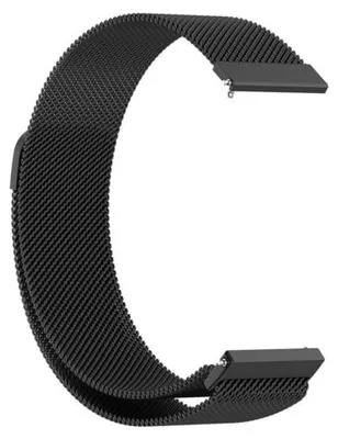 Produktbild von By Qubix Milanaise-Armband - Schwarz - passend für Garmin Vivoactive 6 / Vivoactive 5 / Vivoactive 3