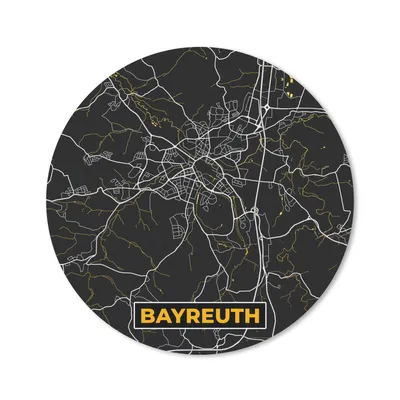 Produktbild von MuchoWow® Mauspad Mousepad Bayreuth - Stadtplan - Karte - Gold - Deutschland 40x40 cm - Mousepads - Maus Mat - Pad - Mausunterlage - Schreibtisch Accessoires