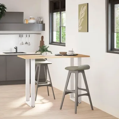 Immagine prodotto di vidaXL Gambe per tavolo da bar a U 2 pz. Bianco 50x(100-101) cm Acciaio
