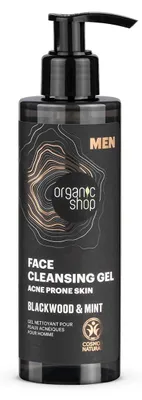 ŻEL DO MYCIA CERY TRĄDZIKOWEJ DLA MĘŻCZYZN EKSTRAKT Z KORY DĘBU I MIĘTA ECO 200 ml - ORGANIC SHOP