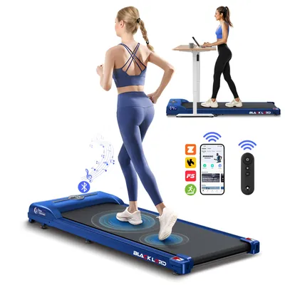 Produktbild von BLACK LORD 3-in-1-Laufband mit Walking-Pad,2,2 PS,leises,Untertisch-Laufband mit Bluetooth-Lautsprecher,Fernbedienung,LED-Display,max.120kg,Blau