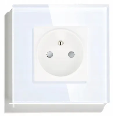 Produktbild von DC Smart Home Einzelsteckdose Glas Weiß 230V Unterputz