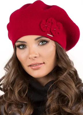 Produktbild von Vivisence Damen Baskenmütze mit Wollzusatz - Warme klassisch Mütze Damen Stilvolle Wintermütze für Frauen - Strickmützen an winter herbst - Rot