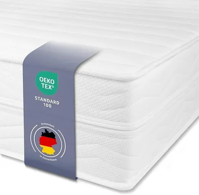 Zdjęcie produktu dla Materac HydroCell 7-strefowy, 180x200 cm | Możliwość wyboru stopnia twardości | Wysokość 19 cm | Ergonomiczny materac z pianki termoelastycznej | Certyfikat Oeko-TEX® | (H4, 180x200 cm, 19 cm)