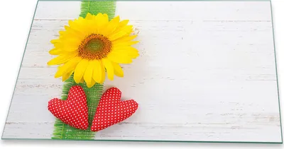 Produktbild von Herdabdeckplatte Glaskeramikfeld Spritzschutz Glas Universal Deko 80x52 Blumen Gelb