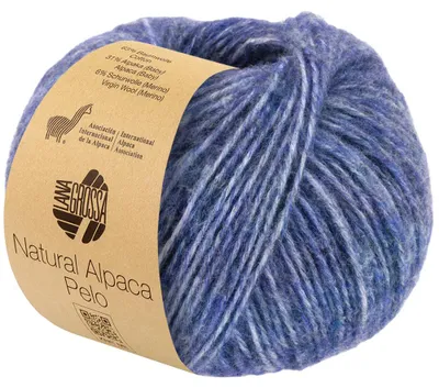 Zdjęcie produktu dla Lana Grossa NATURAL ALPACA PELO 50 g puszysta struktura siatki wypełniona włóknami baby alpaca 125 m kolor 034 - niebieski